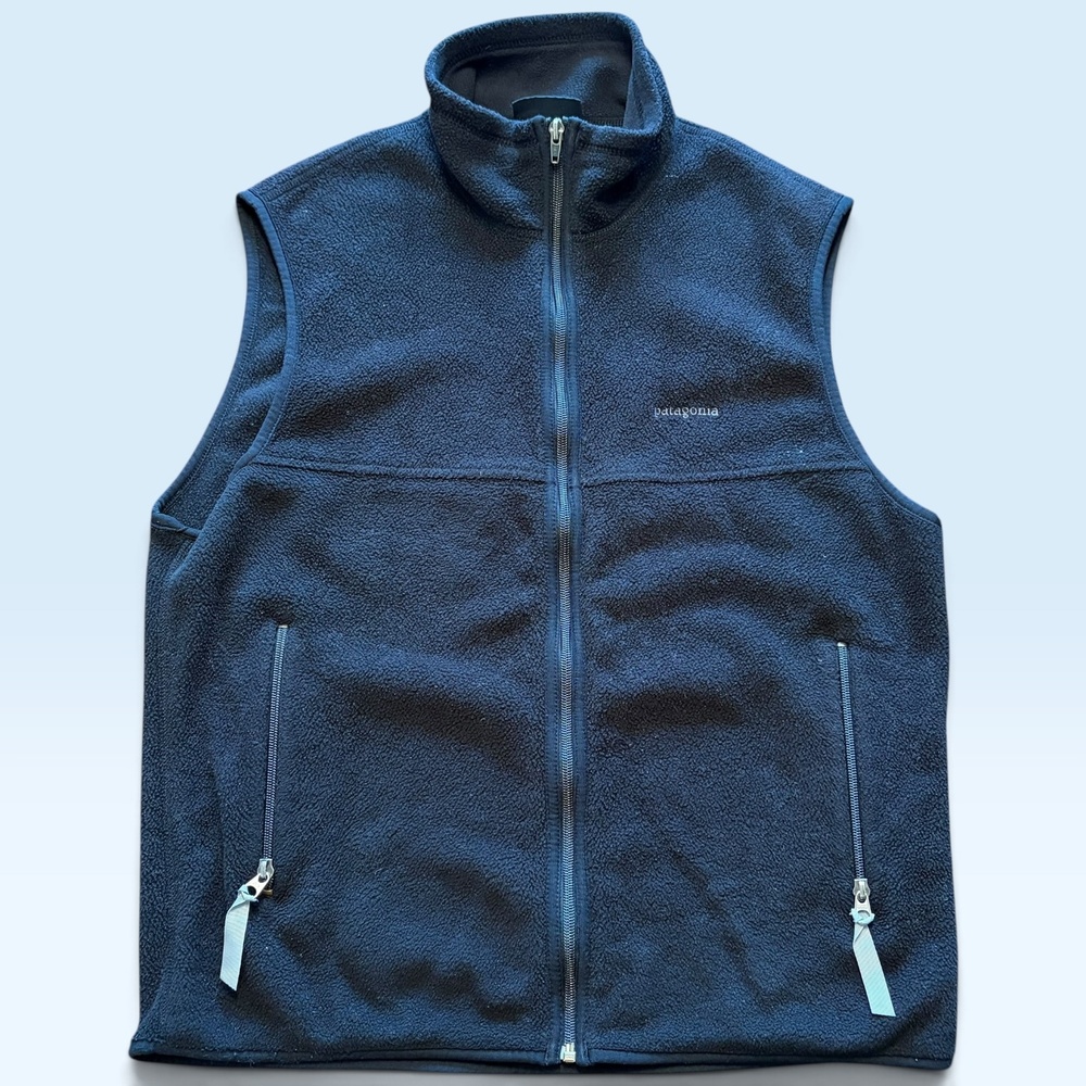 Patagonia Synchilla Vest Mens Medium Blue Fleece Full Zip Outdoor Hiking 25125P
